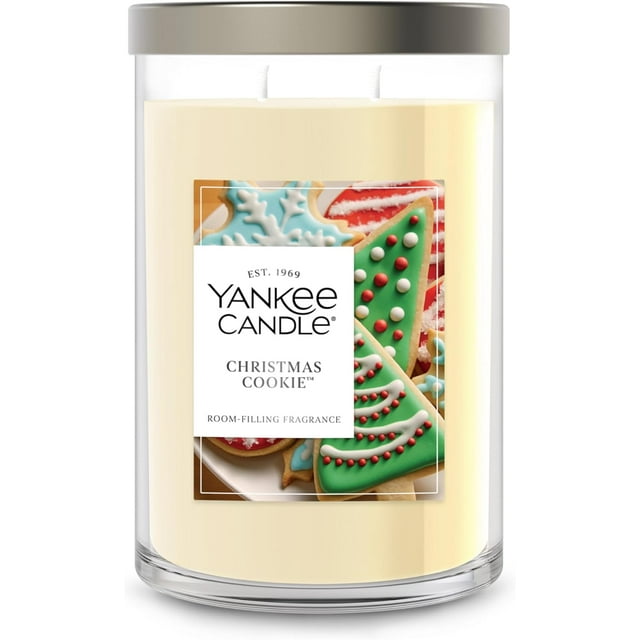 Yankee Candle Christmas Cookie Scented, Signature 20oz Large Tumbler 2-Wick Candle, Over 60 Hours of Burn Time, Christmas | Holiday Candle