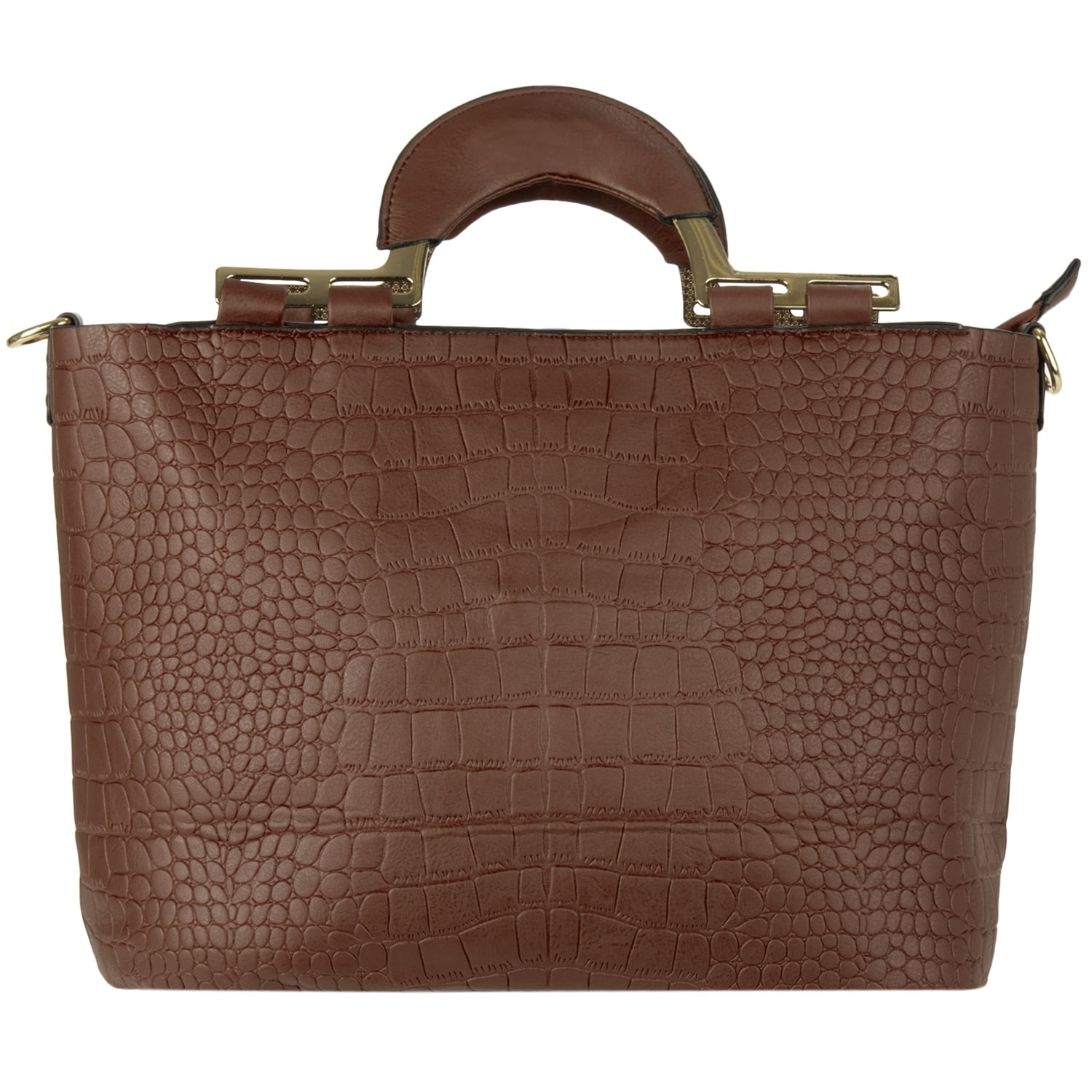 Women's Faux Reptilia Hand Bag with Adjustable Strap for Daily Use