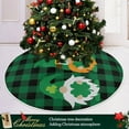 thumbnail image 6 of Green Plaid St Patrick Day Gnome Tree Skirt, 35.4 Inches Christmas Tree Skirt Xmas Ornament for Home Holiday Party Decoration, 6 of 6