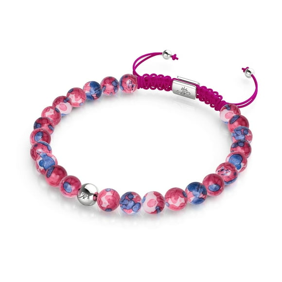 Picasso Bracelet Macramé en Porcelaine / Violet Canneberge