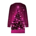 thumbnail image 5 of Christmas Outfit for Women Long Sleeve Loose Fit Tunic Tops with 2 Pockets Crewneck Xmas Printed T-shirts (2XL, Hot Pink), 5 of 5