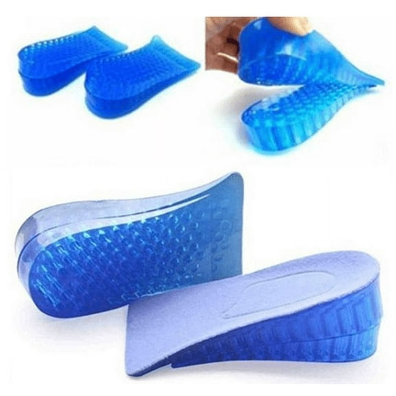 SPRING PARK 2-Layer Height Increase Insoles, Silicone Heel Cushion Inserts for Men and Women, Gel Heel Lift Inserts for Leg Length Discrepancy
