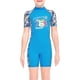 thumbnail image 1 of Dive Sail Girls Wetsuit UV Protección contra los niños Traje de baño Manga corta Cuello redondo con cremallera con cremallera Traje de baño Rash Guard Shorty Traje de humedad azul S Eigraketly OD003665-09, 1 of 7