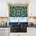 thumbnail image 5 of Yayeee Kitchen Curtains Light Filtering 27"x36" Rod Pocket Short Cafe Window Panel, Green Christmas Gingerbread, 5 of 7