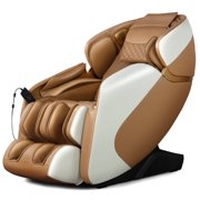 Costway Full Body Massage Chair Zero Gravity Shiatsu Massage Recliner SL Track Intelligent Voice Control Heat Foot Roller Thai Yoga Stretch Coffee