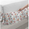 thumbnail image 2 of Floral Bed Skirt, Illustration of Repetitive Wild Blooming Flowers on Plain Background, Elastic Bedskirt Dust Ruffle Wrap Around for Bedding Decor, 4 Sizes, White Rose and Pale Teal, by Ambesonne, 2 of 2