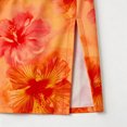 thumbnail image 6 of Girls Summer Floral Print Sleeveless Wrap Dress, Tropical Tube Midi Bodycon Dress Side Ruched Split Hem Kids Dress for Beach Pool Vacation Outdoor Wear(Orange,11 Years), 6 of 6