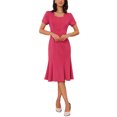 thumbnail image 2 of INSPIRE CHIC Vestido de Sheath para Mujeres, Vestido de Cóctel de Fiesta, Decoración de Botones Vintage de los Años 50, Vestido Midi de Sirena con Volantes, M Rosa Fucsia, 2 of 6