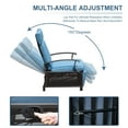 thumbnail image 3 of Patio Recliner Chair, Metal Outdoor Lounge Chair with Flip Table Push Back, Adjustable To 150 Degress, 6.8'' Removable Cushions, Support 350lbs(1 Set), 3 of 8