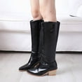 thumbnail image 2 of Fesfesfes Riding Boots For Women Shoes Pointed Toe Mid-heel High-top Knight Imitation Synthetic US:7(39), 2 of 8