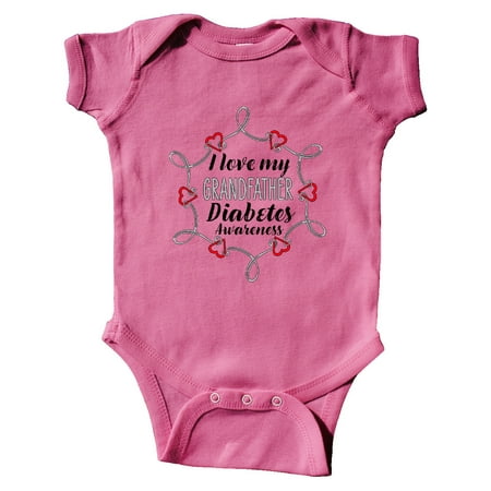 

Inktastic I Love My Grandfather Diabetes Awareness Gift Baby Boy or Baby Girl Bodysuit