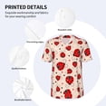 thumbnail image 4 of Balery Red Ladybug Baseball Jersey for Men Casual Button Down Shirts Short Sleeve Active Team Sports Uniform-Small, 4 of 9