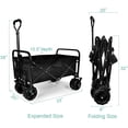 thumbnail image 3 of Pouseayar Heavy Duty Folding Portable Cart Wagon for Camping, Black, 3 of 7