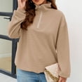 thumbnail image 2 of Timegard Half Zip Pullover Women High Neck Drop Shoulder Pullover Top Fall Casual Loose Sweatshirts, 2 of 9