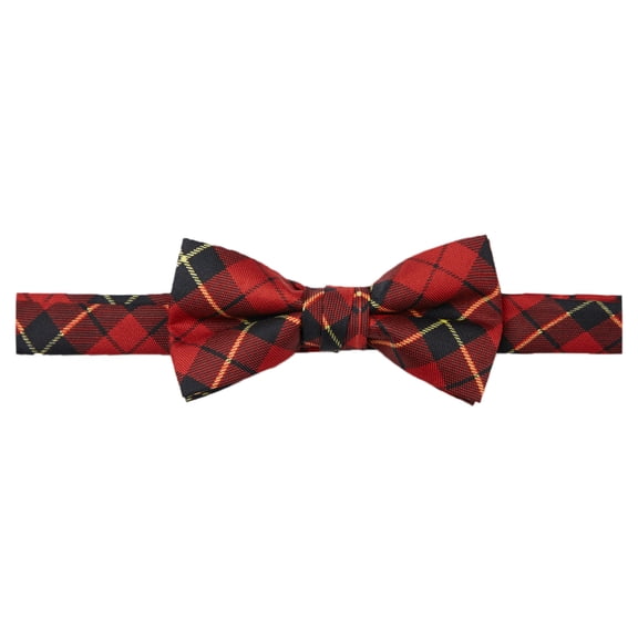 Jacob Alexander Young Boys' Royal Tartans Plaid Wallace Adjustable Pre-Tied Banded Bow Tie - Red
