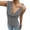 Silver, variant on Tank Top Summer Solid Color Turtleneck with Metallic Embellishments Sleeveless Shirt V-neck Silver XL