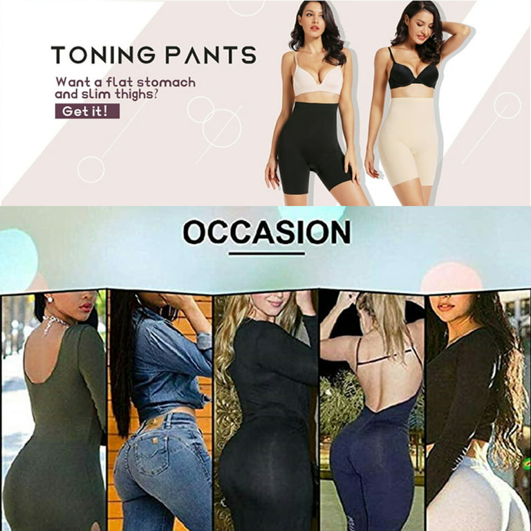 Joyshaper Shapewear Shorts for Women High Waist Tummy Control Body Shaper  Butt Lift Panties Thigh Slimming Fajas Postpartum Pack of 2  Black+Beige(Light) XL 