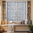 thumbnail image 2 of Grey Flowers Kitchen Curtains 63 Inch Length, Spring Floral Farmhouse Retro Art Tiers Curtains for Living Room Berdoom Bathroom, Light Filtering Drapes Rod Pocket Window Treatment 2 Panels 42"Wx63"L, 2 of 8