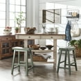 thumbnail image 4 of Weston Home Ashby Saddle Seat Backless Counter Stools, Set of 2, Antique Sage Finish, 4 of 4