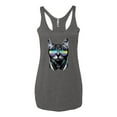thumbnail image 2 of DJ Kitty Cat with Headphones | Womens Cat Lover Premium Tri-Blend Racerback Tank Top, Premium Heather, Small, 2 of 3
