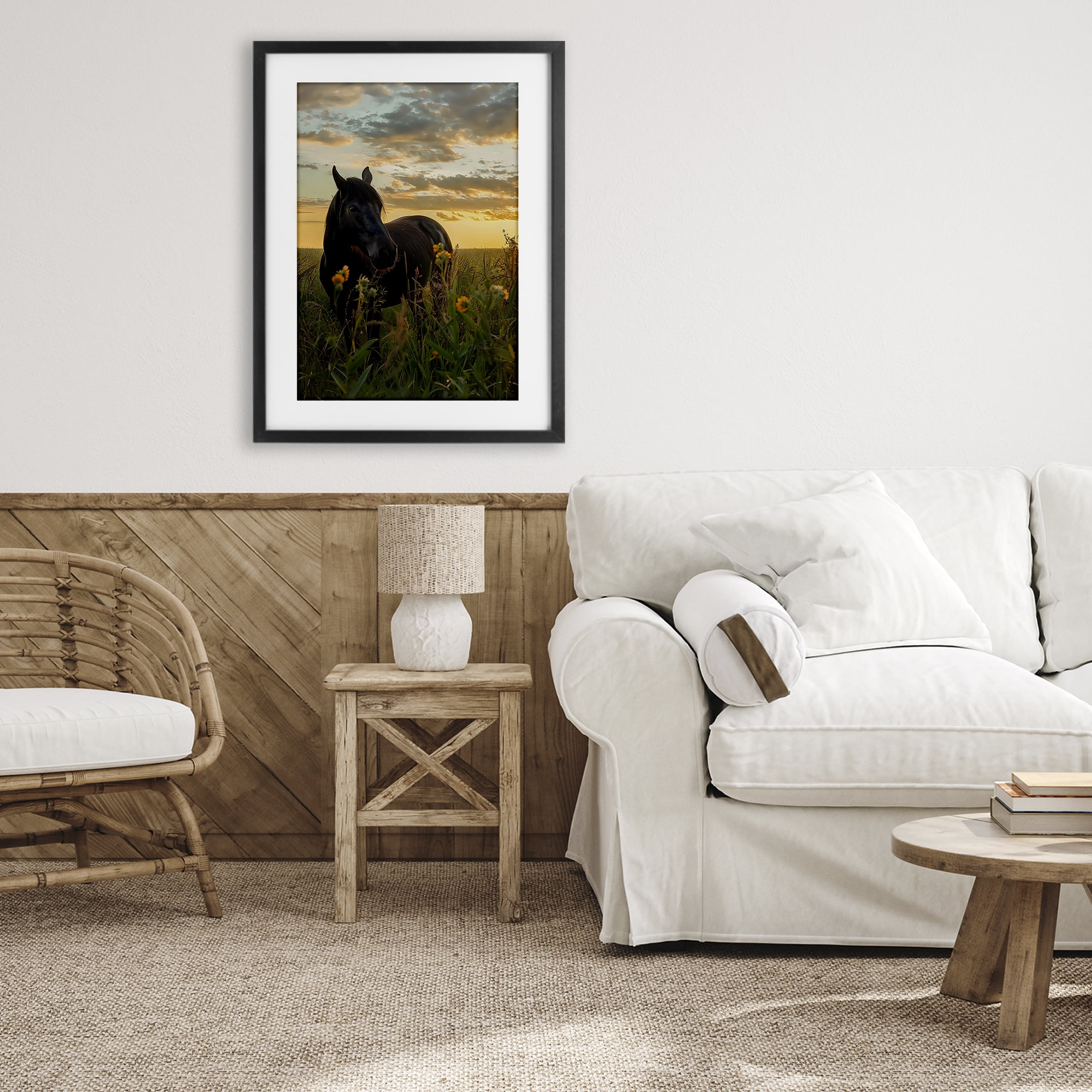 Stupell Industries Standing In Field Of Flowers Black Framed Print Under Glass, design by Creative Studio