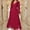 Wine, variant on Wedding Guest Dresses for Women Long Sleeve V Neck Midi Dress Lace Appliques Chiffon Solid Color Elegant Formal Evening Gowns