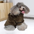 thumbnail image 5 of Bata para cachorros Bata de toalla seca para perros con capucha y cinturón, fácil de usar YP01B Army GreenS, 5 of 5