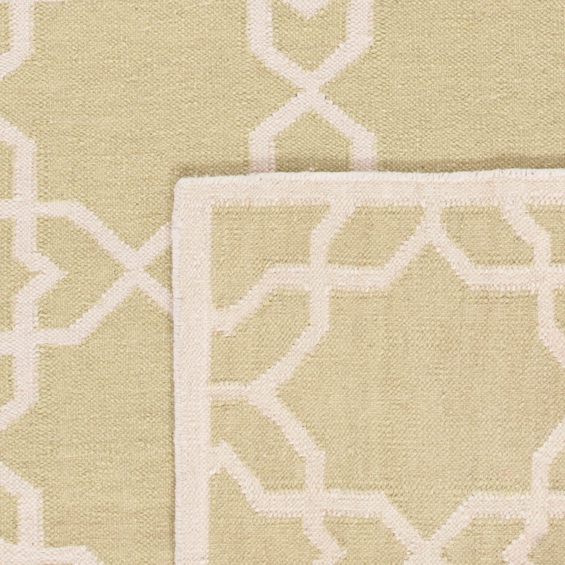 Safavieh Dhurries Edgar Geometric Area Rug, Olive/Ivory, 4' x 6'