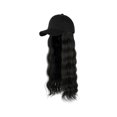 thumbnail image 1 of Seitruly Peluca de gorra de béisbol para mujer, extensión de pelo falso decorativo ondulado largo y rizado, sombrero de decoración, accesorio Cuidado del cabello Sombrero Negro Negro Seitruly CE014807-01, 1 of 6