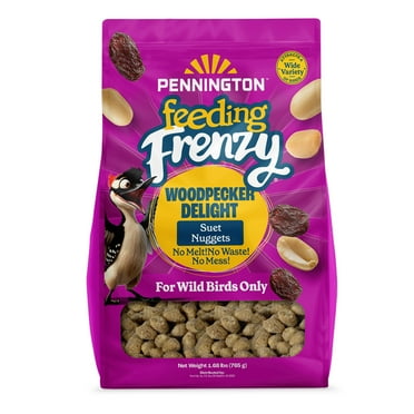 Pennington Feeding Frenzy Woodpecker No Melt Suet Nuggets, 27 oz., Wild Bird Food, 1 Pack, Fresh