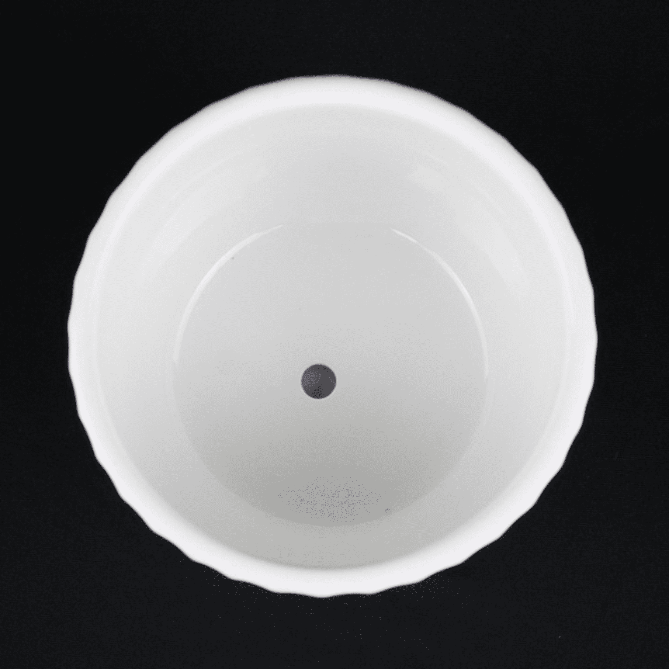 3-Piece White Ceramic Planter Pot Set with Vertical Fluted Design & Matching Saucers