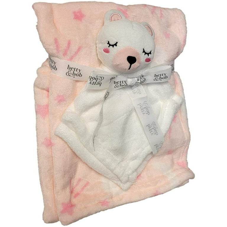 Large Ultra Plush Personalized Teddy Bear Baby Blanket With Moon