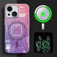 thumbnail image 2 of Compatible with iPhone 15 Luminous Case Glow in The Darkness Noctiluncent Fluorescent Case with Wireless Charging for Women Men Slim Soft Bumper Protector Shockproof Phone Cover, Purple, 2 of 13