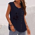 thumbnail image 2 of Mujer Verano Casual Sin mangas Botón Chaleco Cuello redondo Blusa suelta Active Top Mujer Fridja  gh2359, 2 of 4