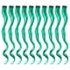 thumbnail image 1 of 10 piezas Extensiones de cabello de color verde Postizo para mujer Extensiones de cabello decorativas Extensiones de cabello para niña con pinzas para el cabello (rizado), 1 of 6