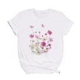 thumbnail image 4 of Ichuanyi Women's Fashion Floral Plant Print Short Sleeve Tee Female Round Neck Loose T-shirt, 4 of 6