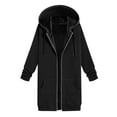 thumbnail image 5 of LEAVINGSUO Womens Plus Size $10 Fashion Women's Zipper V-Neck Pullover Tops Long Sleeve Hooded Long Sweatshirt, 5 of 6