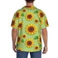 thumbnail image 7 of Goofa Sunflower Leaves Printed Men's Casual Short-sleeved Shirt,Lightweight Breathable Button-down,Summer Casual men's top,Versatile Fashion shirt-4X-Large, 7 of 7