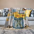 thumbnail image 2 of Chilfamy Flowers Butterflies Mason Jar Soft Cozy Printed Blanket & Throw for All Seasons Lightweight Blanket 40x50in, 2 of 6