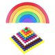 thumbnail image 1 of Juguetes de bloques de arco iris de madera, Arco iris de madera, Bloques de construcción de madera, Juguete de hoja de cuentas de construcción, Juguete de matemáticas, Juguete de aprendizaje, 1 of 9