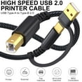 thumbnail image 3 of 480Mbps Data Cord USB C Male to USB B Male Printer Cable for Scanners Black, 3 of 11