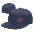 thumbnail image 4 of DouZhe Flat Brim Cap Snapback Hat, Rainbow LGBT Prints Adjustable Blue Adult Baseball Cap, 4 of 6