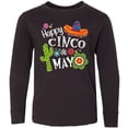 thumbnail image 3 of Inktastic Happy Cinco de Mayo- Sombrero, Cactus, Flowers Long Sleeve Youth T-Shirt, 3 of 5