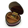 thumbnail image 2 of Elegant Lavender/Purple Heart Shaped Music Jewelry Box with Floral in Heart Inlay - I Will Always Love You (Whitney Houston), 2 of 2