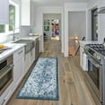 thumbnail image 6 of Boho Kitchen Decor Rug, Oriental Vintage Bohemian Floral Runner Rug for Kitchen Laundry Bathroom, Non-Slip Washable Hallway Floor Mat 17x47 Inch Blue, 6 of 6