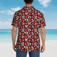 thumbnail image 6 of Bixox Men's Hawaiian Shirts Men's Red Floral Print Short-Sleeve Shirt-3X-Large, 6 of 8