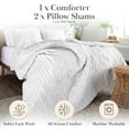 thumbnail image 2 of Southshore Fine Living, Inc. Clipped Jacquard Comforter Bedding Set Down Alternative All-Season Warmth, Soft Cozy Bedspread 3-Piece and 2 Matching Shams, Chevron Light Grey, King/California King, 2 of 9