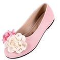 thumbnail image 2 of Purcolt Womens Double Flower Faux Suede Flats Lightweight Casual Round Toe Soft Sole Ballet Shoes Comfort Slip On Dress Shoes for Work Office Walking, 2 of 9