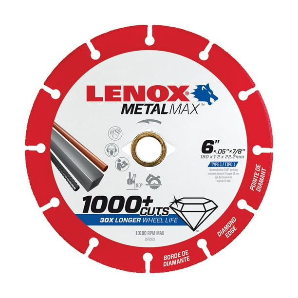 Lenox MetalMax 6 in. Dia. x 7/8 in. Diamond/Metal Metal CutOff Blade 1