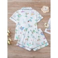 thumbnail image 6 of WIBACKER S-2XL Womens Pajamas Set Short Sleeve Pjs Button Down 2 Piece Loungewear Sets Cup Print Sleepwear, 6 of 10